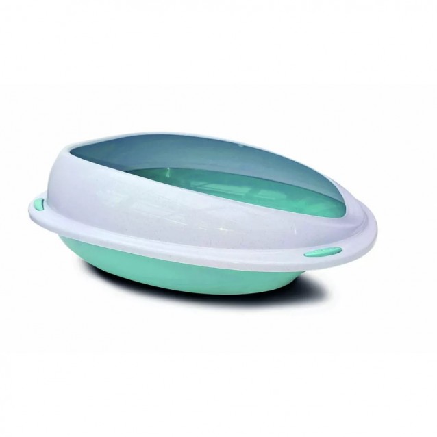 Aquael Comfy Τουαλέτα Γάτας Με Αποσπώμενο Χείλος Cleo Medium Blue 45x36x15,5cm