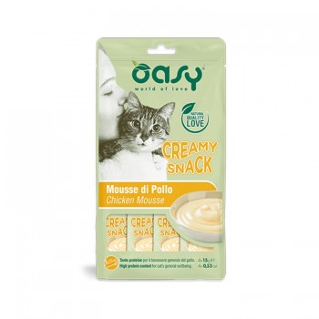 Oasy Σνακ Γάτας Creamy Mousse Κοτόπουλο 4x15gr