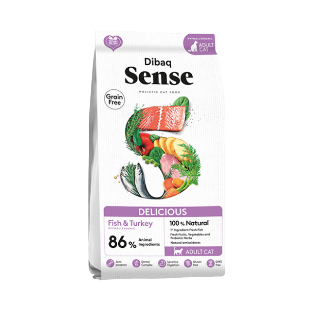 Dibaq Sense Cat Holistic Hypoallergenic Grain Free Delicious Fish & Turkey 6kg