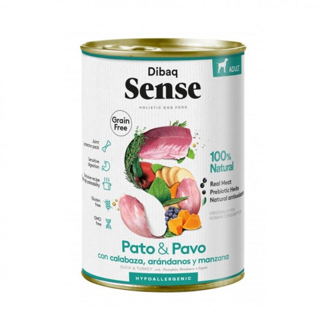 Dibaq Sense Holistic Hypoallergenic Grain Free Light & Senior Duck & Turkey 380gr
