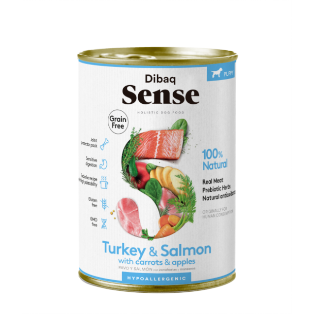 Dibaq Sense Holistic Hypoallergenic Grain Free Puppy Turkey & Salmon 380gr