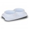 Pet Plast Art Διπλό Πλαστικό Μπολ Δυο Θέσεων Άσπρο 14x25x4,5cm