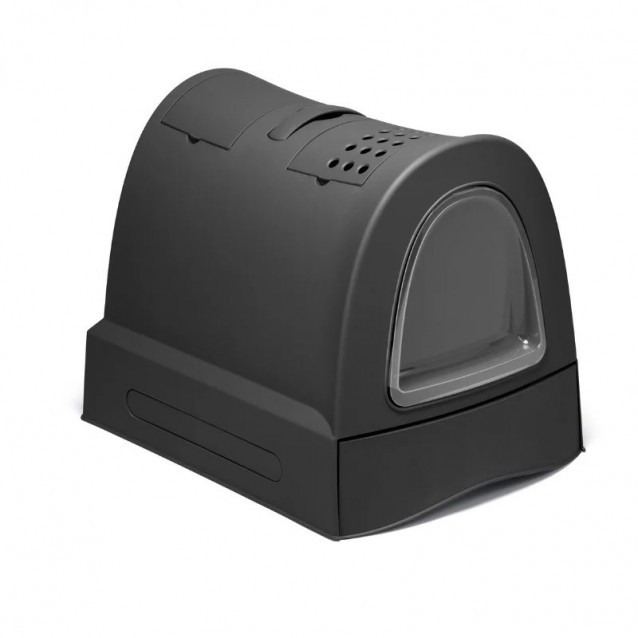 Imac Τουαλέτα Γάτας Zuma 2nd Life Plastic Με Συρτάρι Μαύρο 56x40x42,5cm