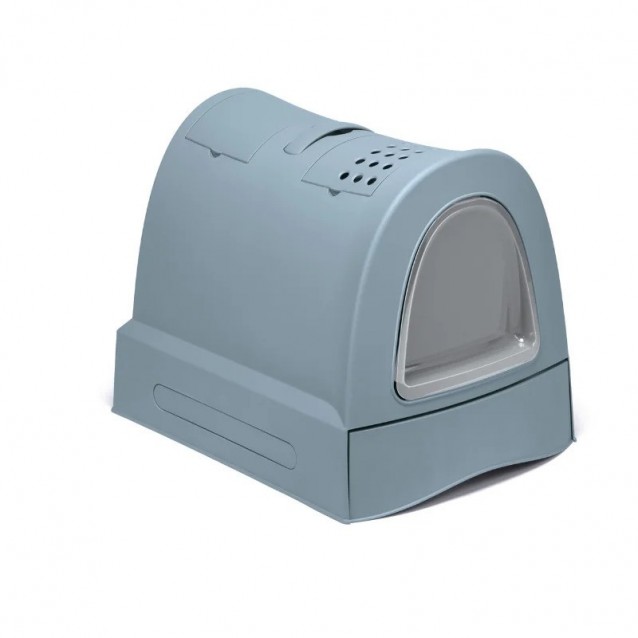 Imac Τουαλέτα Γάτας Zuma 2nd Life Plastic Με Συρτάρι Avio Blue 56x40x42,5cm