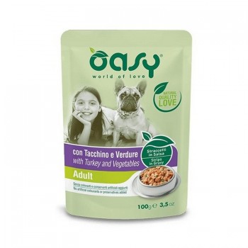 Oasy Strips in Gravy Φακελάκι Adult Γαλοπούλα-Λαχανικά 100gr