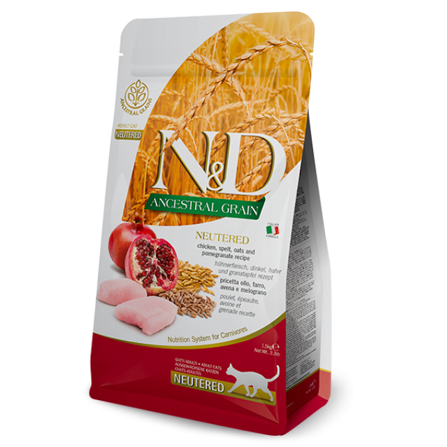 Farmina N&D Adult Cat Ancestral Grain Chicken & Pomegranate Neutered 5kg