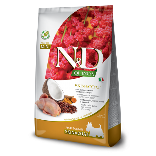 Farmina N&D Adult Dog Mini Quinoa Skin & Coat With Quail 2.5kg