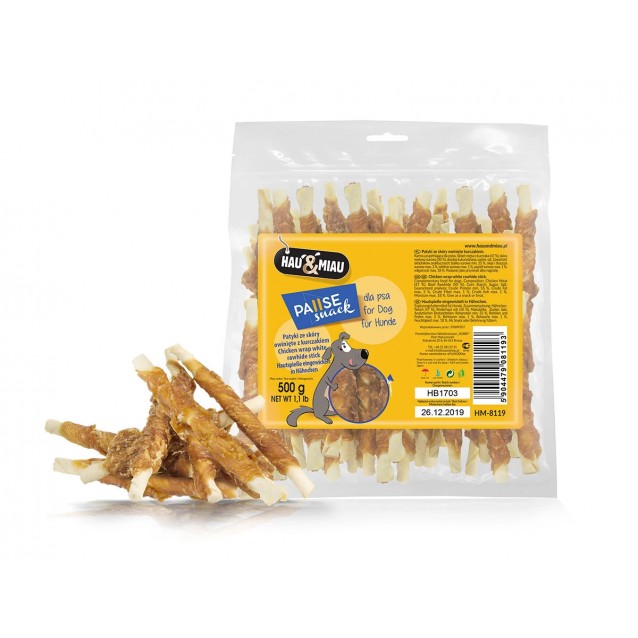 Lolo Pets Hau & Miau Chicken Wrap Rawhide Stick Λιχουδιά Με Κοτόπουλο 500gr