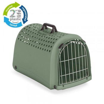 Imac Linus Κλουβί Μεταφοράς Για Σκύλο & Γάτα 2nd Life Plastic Green 50x32x34,5cm