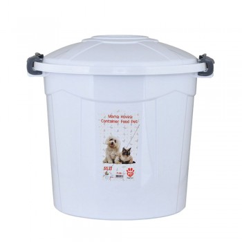 Pet Plast Art Πλαστικός Κάδος Αποθήκευσης Τροφής Κατοικίδιων 55lt Άσπρο 49x50cm