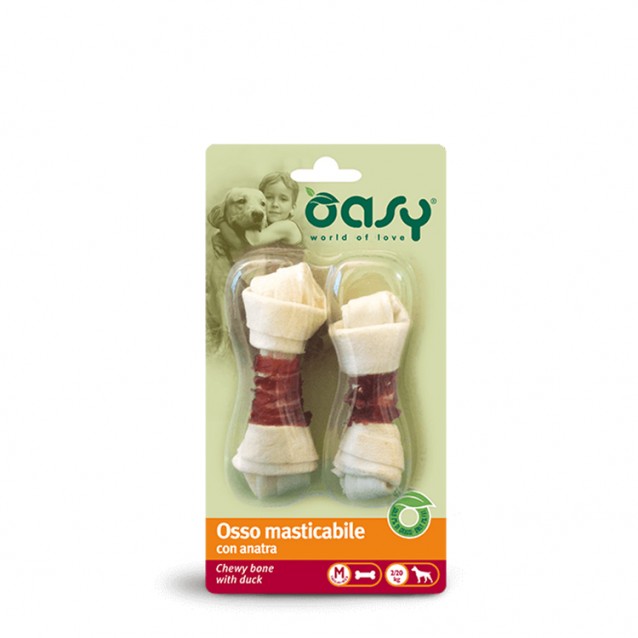 Oasy Λιχουδιές Σκύλου Κόκκαλα Κόμποι Πάπια Medium 1x2 Τεμάχια 10cm