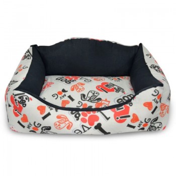 Madpet Κρεβάτι Deluxe Εκρού I Love my Dog 55x43x17cm