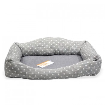 Madpet Κρεβάτι Classic Naira Γκρι Με Καρδούλες 60x43x14cm