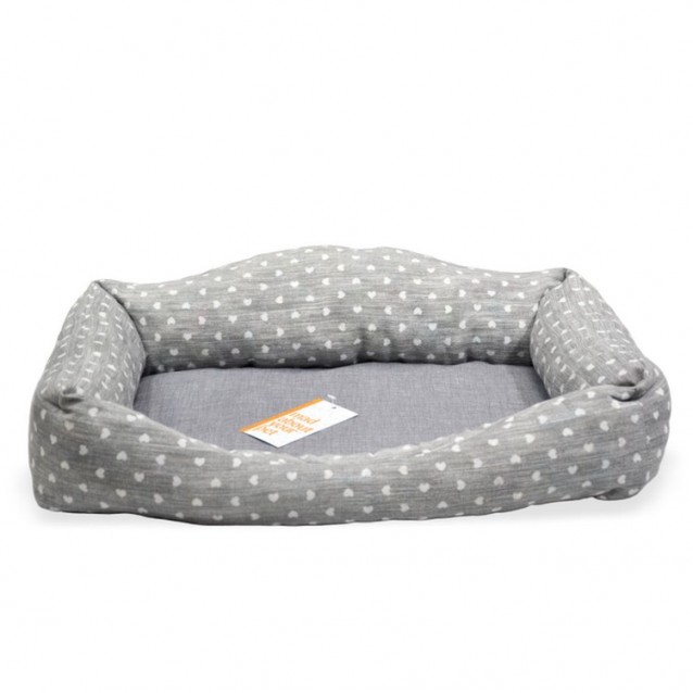 Madpet Κρεβάτι Classic Naira Γκρι Με Καρδούλες 60x43x14cm