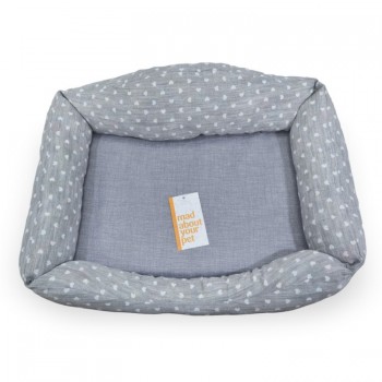 Madpet Κρεβάτι Classic Naira Γκρι Με Καρδούλες 60x43x14cm