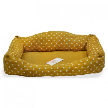 Madpet Κρεβάτι Classic Naira Μουσταρδί Με Καρδούλες 60x43x14cm