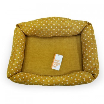 Madpet Κρεβάτι Classic Naira Μουσταρδί Με Καρδούλες 60x43x14cm