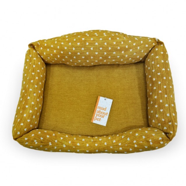 Madpet Κρεβάτι Classic Naira Μουσταρδί Με Καρδούλες 60x43x14cm