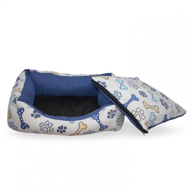 Madpet Κρεβάτι Deluxe Μπλε με Κόκκαλα 55x43x17cm