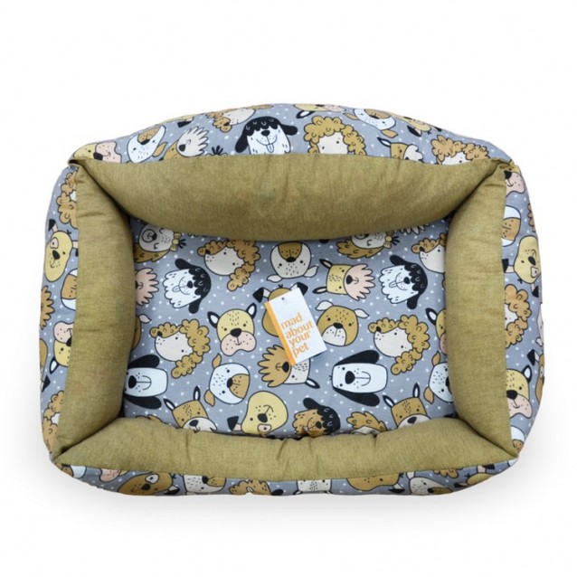 Madpet Κρεβάτι Deluxe Πορτοκαλί Με Σκυλάκια 55x43x17cm