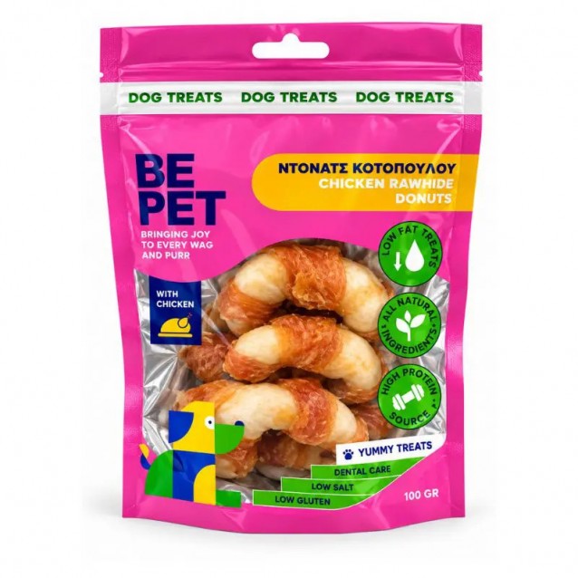 Be Pet Chicken Rawhide Donuts με Κοτόπουλο 100gr