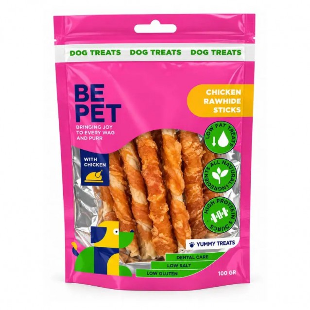 Be Pet Chicken Rawhide Sticks με Κοτόπουλο 100gr
