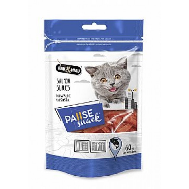 Lolo Pets Hau & Miau Pause Snack Cat Salmon Slices 60gr