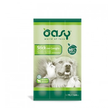 Oasy Sticks Σνακ Για Σκύλους Κουνέλι 3x12gr