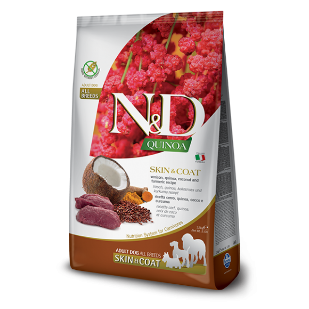 Farmina N&D Adult Dog Quinoa Skin & Coat With Venison 800gr