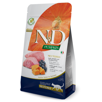 Farmina N&D Adult Neutured Cat Pumpkin Lamb & Blueberry 1.5kg