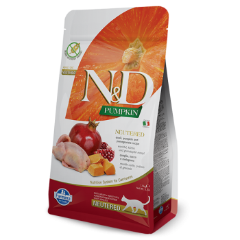 Farmina N&D Adult Neutured Cat Pumpkin Quail & Pomegranate Recipe 1.5kg
