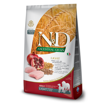 Farmina N&D Adult Dog Ancestral Grain Chicken & Pomegranate Light Medium/Maxi 12kg
