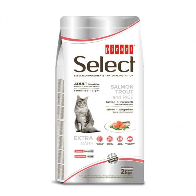 Picart Select Adult Sensitive Light-Sterilised Salmon, Trout & Rice Superpremium 2kg