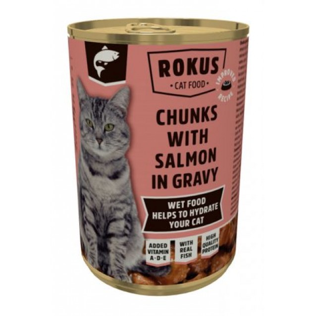 De Haan Rokus Cat Κονσέρβα Σολομό & Τόνο 410gr