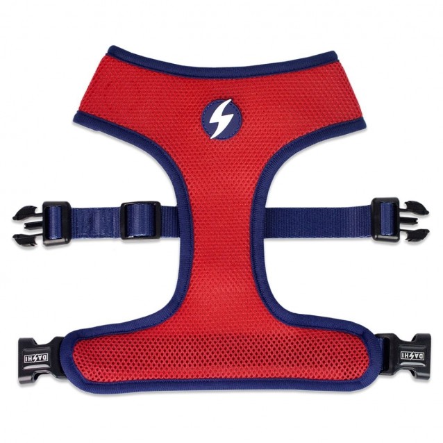 Dashi Σαμαράκι Σκύλου Διπλής Όψης & Οδηγός Red & Blue Large