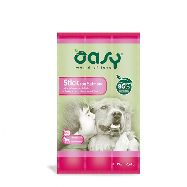 Oasy Sticks Σνακ Για Σκύλους Σολομός 3x12gr