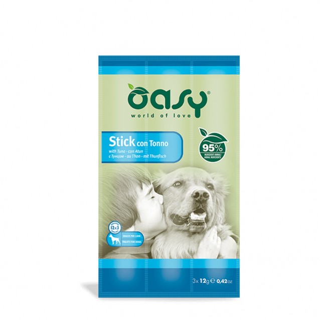 Oasy Sticks Σνακ Για Σκύλους Τόνος 3x12gr