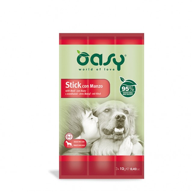 Oasy Sticks Σνακ Για Σκύλους Χοιρινό 3x12gr