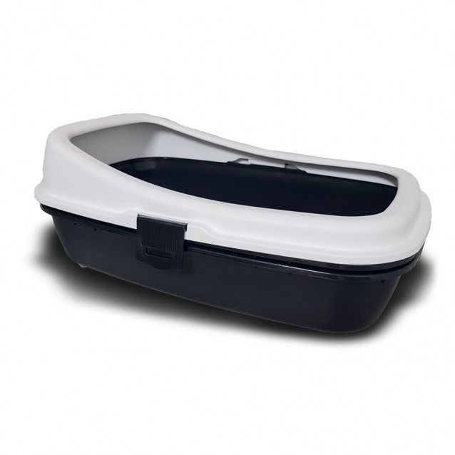 Pet Plast Art Ανοιχτή Λεκάνη Τουαλέτας Με Θήκη Περισυλλογής Μαύρο/Άσπρο  59x39x23,5cm