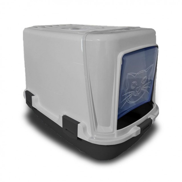 Pet Plast Art Κλειστή Τουαλέτα Γάτας Με Φτυαράκι Μαύρο/Γκρι  60x38,5x40,5cm 