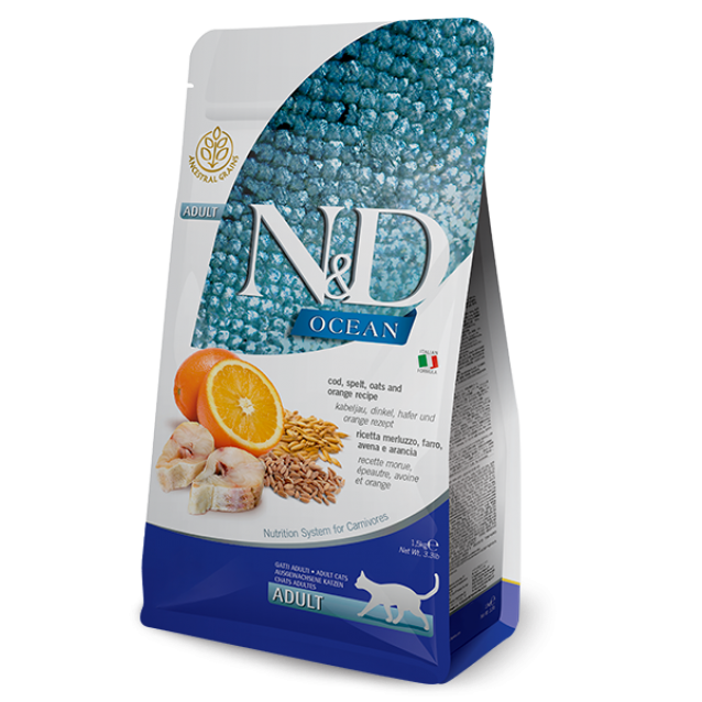 Farmina N&D Low Grain Ocean Feline Adult Codfish & Orange 1.5kg