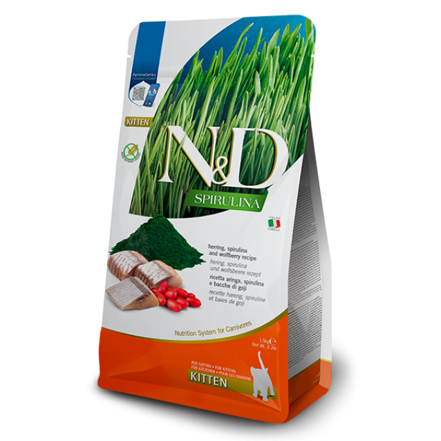 Farmina N&D Spirulina Feline Kitten Herring 1,5kg