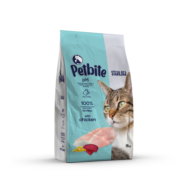 Petiva Petbite Cat Food Sterilized Chicken 15kg