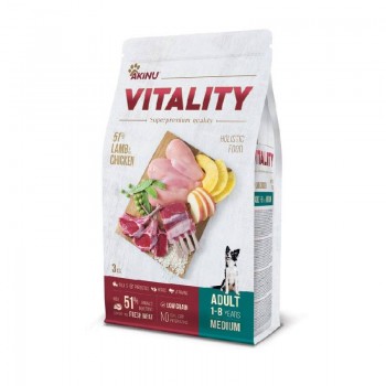 Akinu Vitality Αρνί Και Κοτόπουλο Μεσαίες Φυλές 1- 8 Ετών 3kg