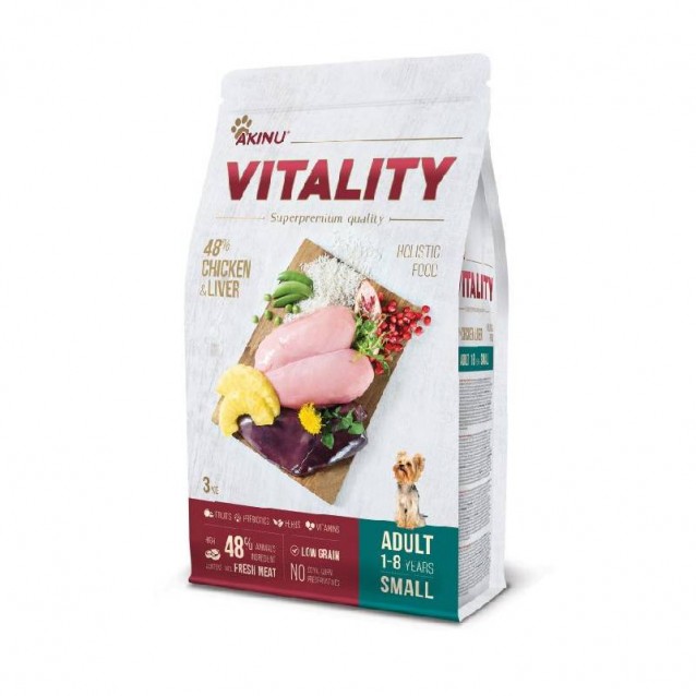 Akinu Vitality Κοτόπουλο Και Συκώτι Για Μικρόσωμες Φυλές 3kg