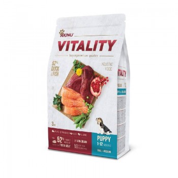 Akinu Vitality Πάπια Και Ψάρι Για Κουτάβια 3kg