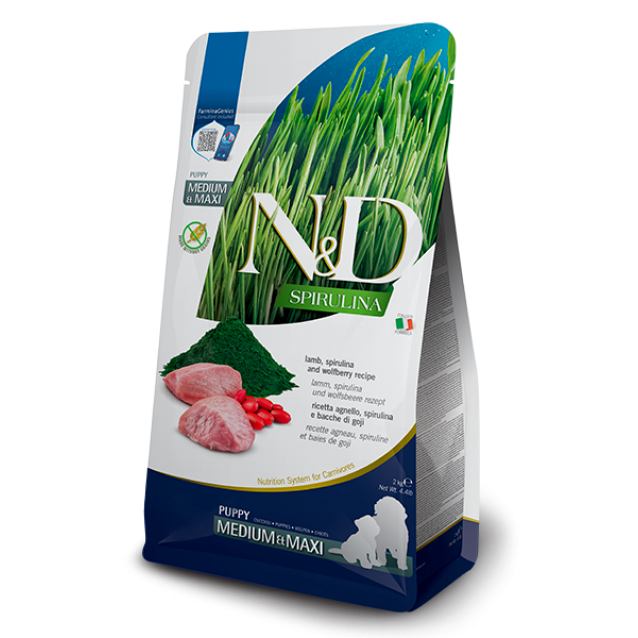 Farmina N&D Spirulina Canine Puppy Med/Maxi Lamb 7kg
