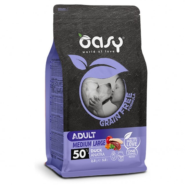Oasy Grain Free Adult Medium/Large Πάπια 12kg